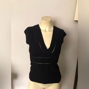 Valentino Roma Black V Neck Top Size 6/42